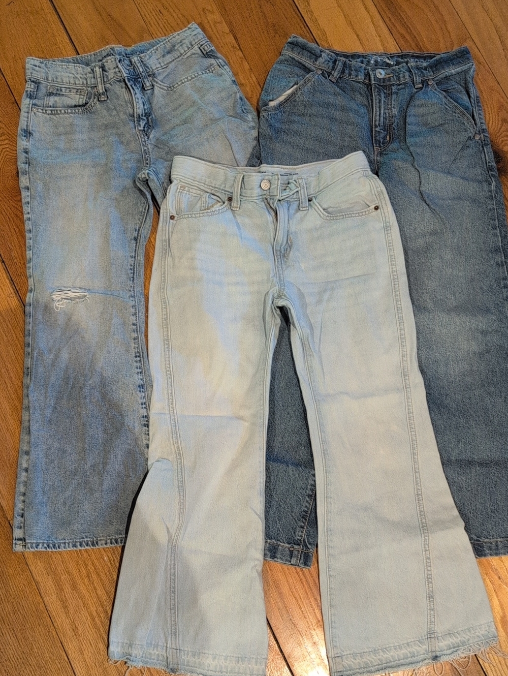 Three Vintage Light to Medium Wash Denim Jeans- Size 10 Girls
